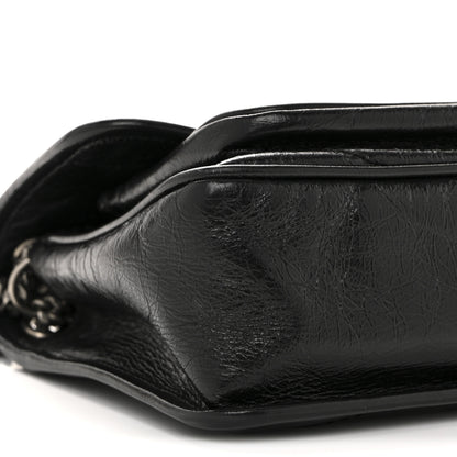 Saint Laurent Crinkled Calfskin Matelasse Monogram Baby Niki Chain Satchel Black 9 of 13