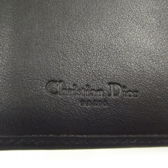 Leather Grommet Wallet Black