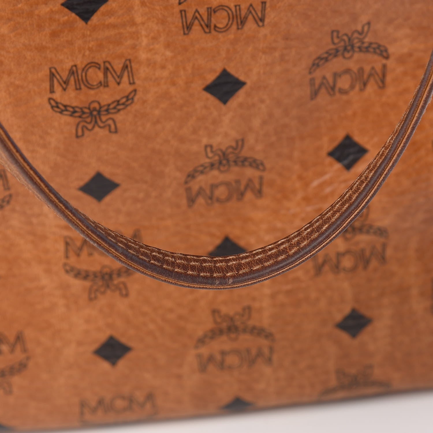 MCM Visetos Medium Liz Reversible Shopper Tote Cognac 15 of 28