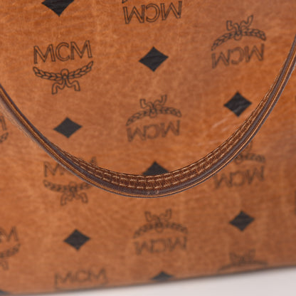 MCM Visetos Medium Liz Reversible Shopper Tote Cognac 15 of 28