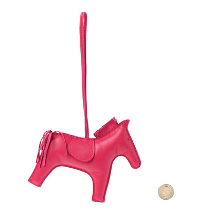 Hermes Milo Lambskin Grigri Rodeo Horse Bag Charm GM Rose Mexico 2 of 4
