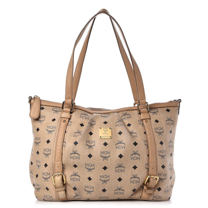 MCM Visetos Medium Essentials Shopper Tote Beige 1 of 28