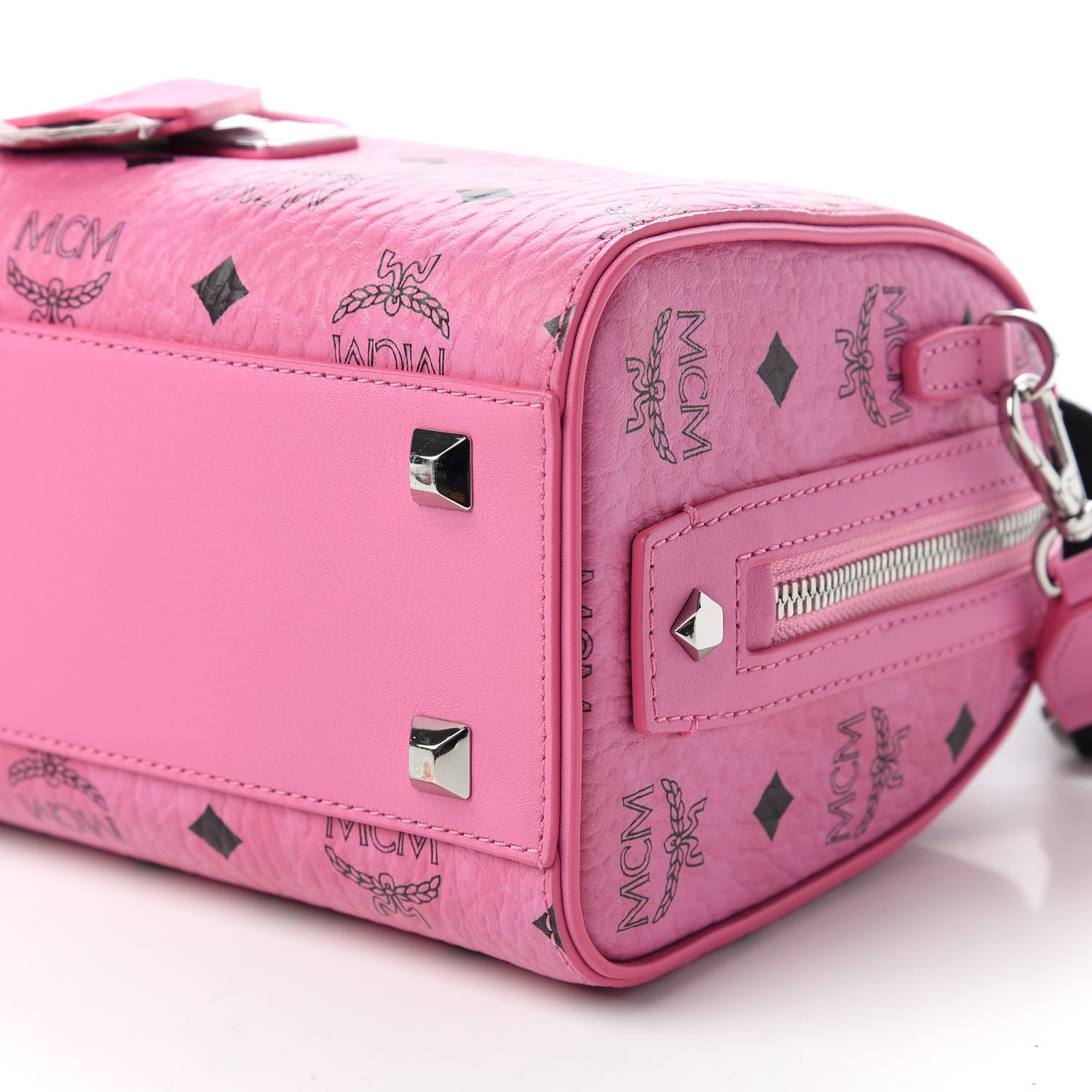 MCM Visetos Essential Boston Bag Pink 7 of 10