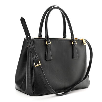 Prada Saffiano Small Galleria Double Zip Tote Black 3 of 16