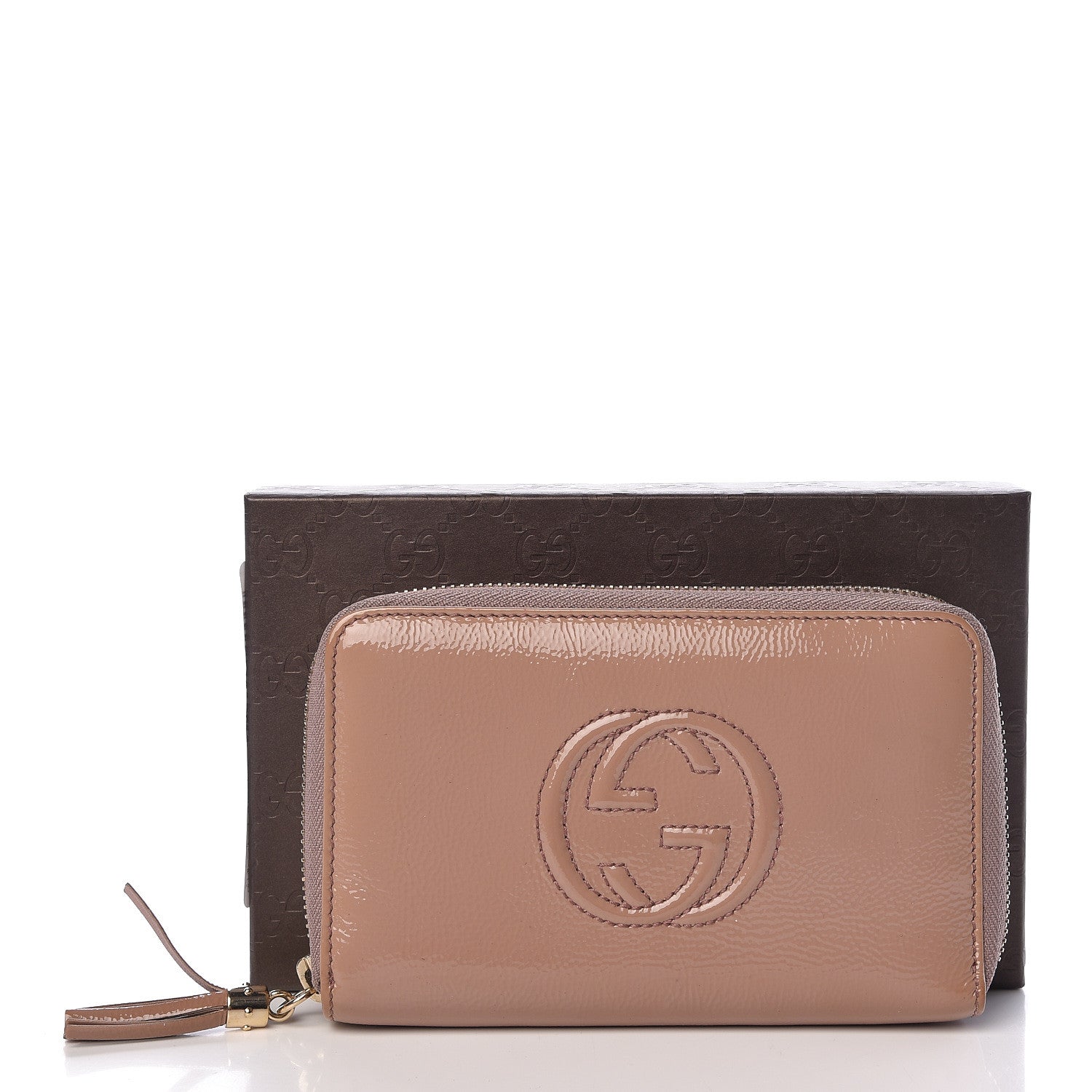 Gucci Patent Medium Soho Zip Around Wallet Dark Cipria 11 of 11