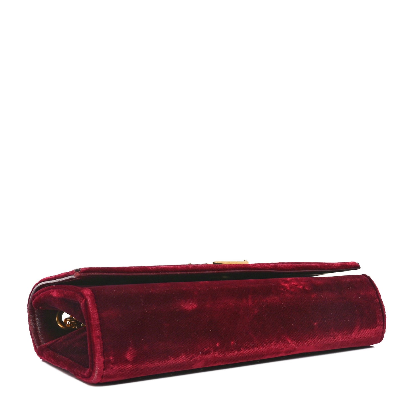 Velvet Crystal Studded Monogram Small Kate Satchel Red