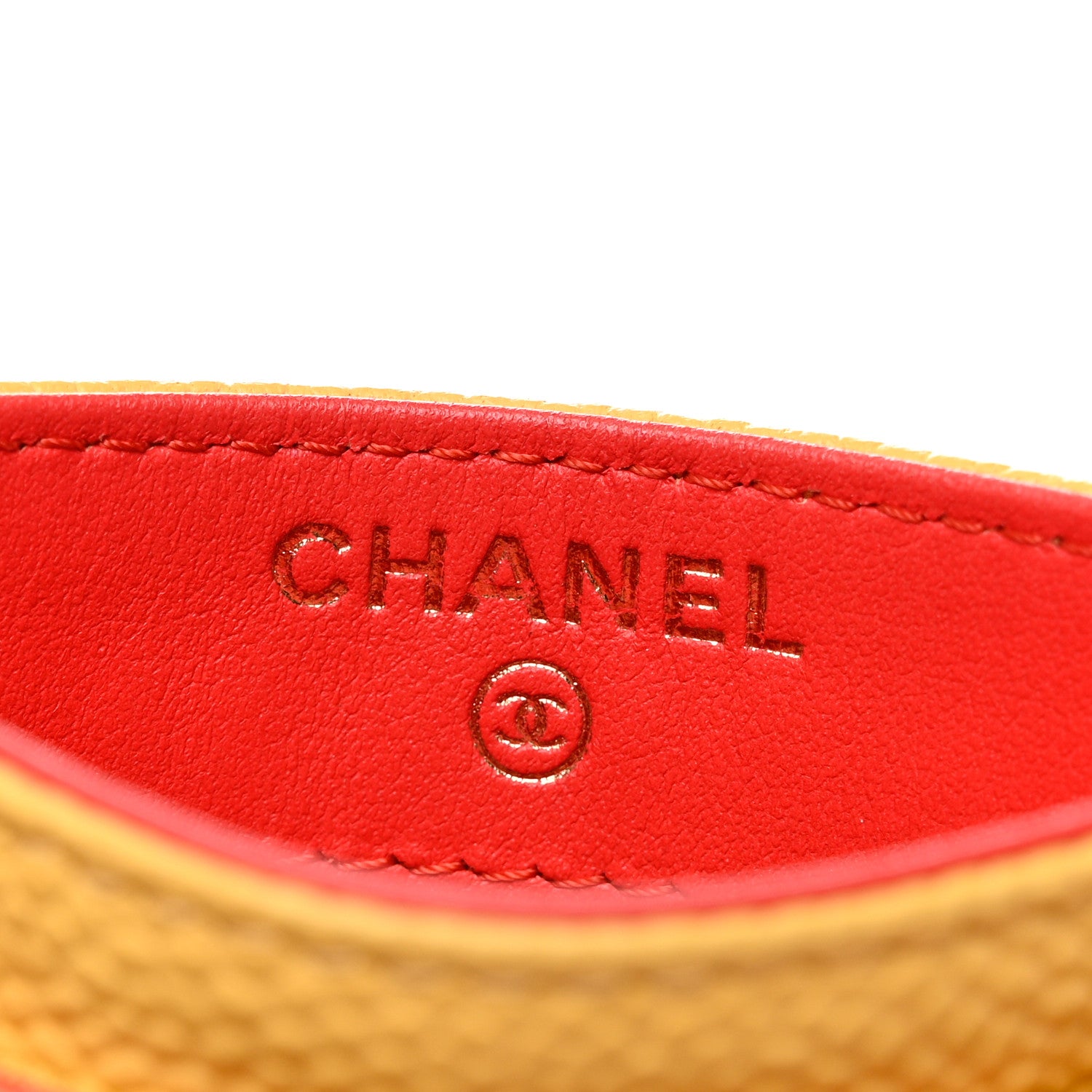 Chanel Caviar Quilted Filigree Card Holder Red Green Yellow 6 of 8