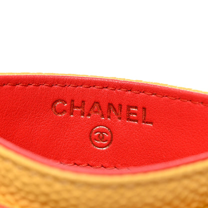 Chanel Caviar Quilted Filigree Card Holder Red Green Yellow 6 of 8