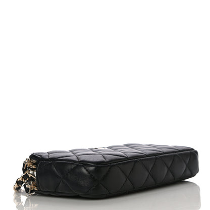 Chanel Lambskin Quilted Small Clutch With Chain Black 4 of 12