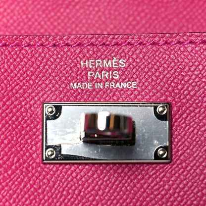Hermes Madame Calfskin Kelly Pocket Compact Wallet Rose Pourpre 7 of 9