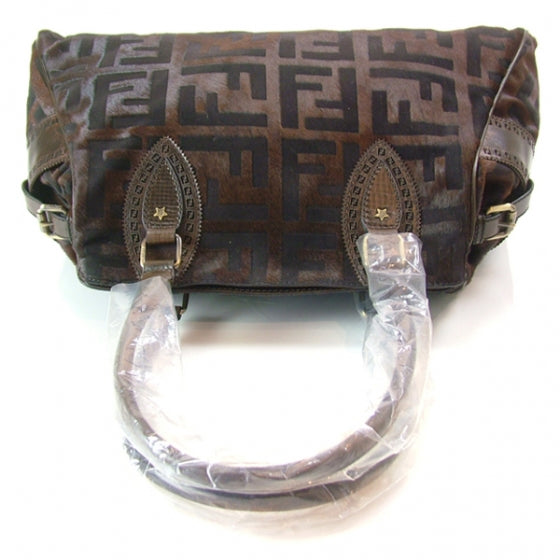 Calf Hair Zucca De Jour Media Tote Brown