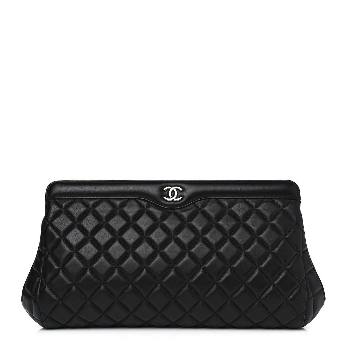 Lambskin Quilted Clutch Black