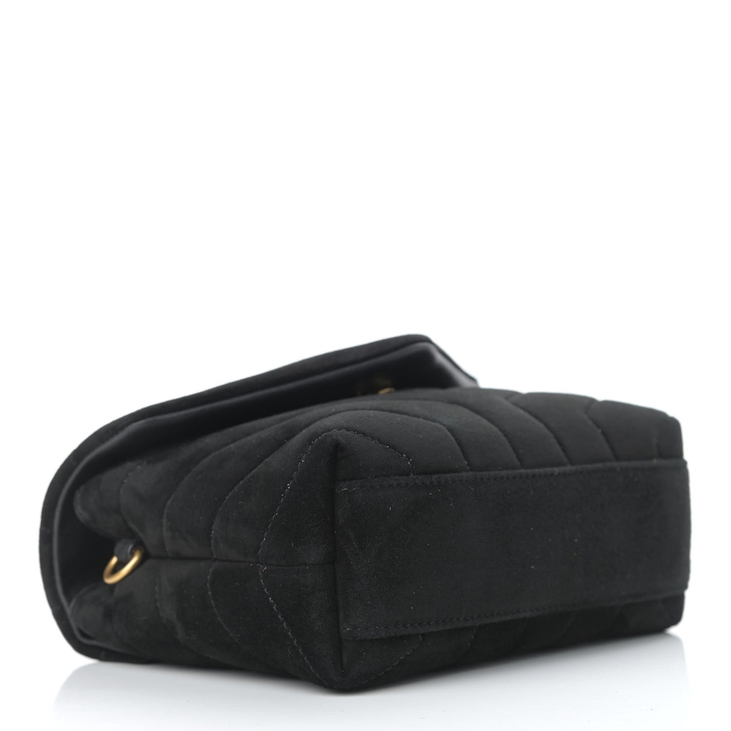 Suede Y Quilted Monogram Toy Loulou Crossbody Bag Black