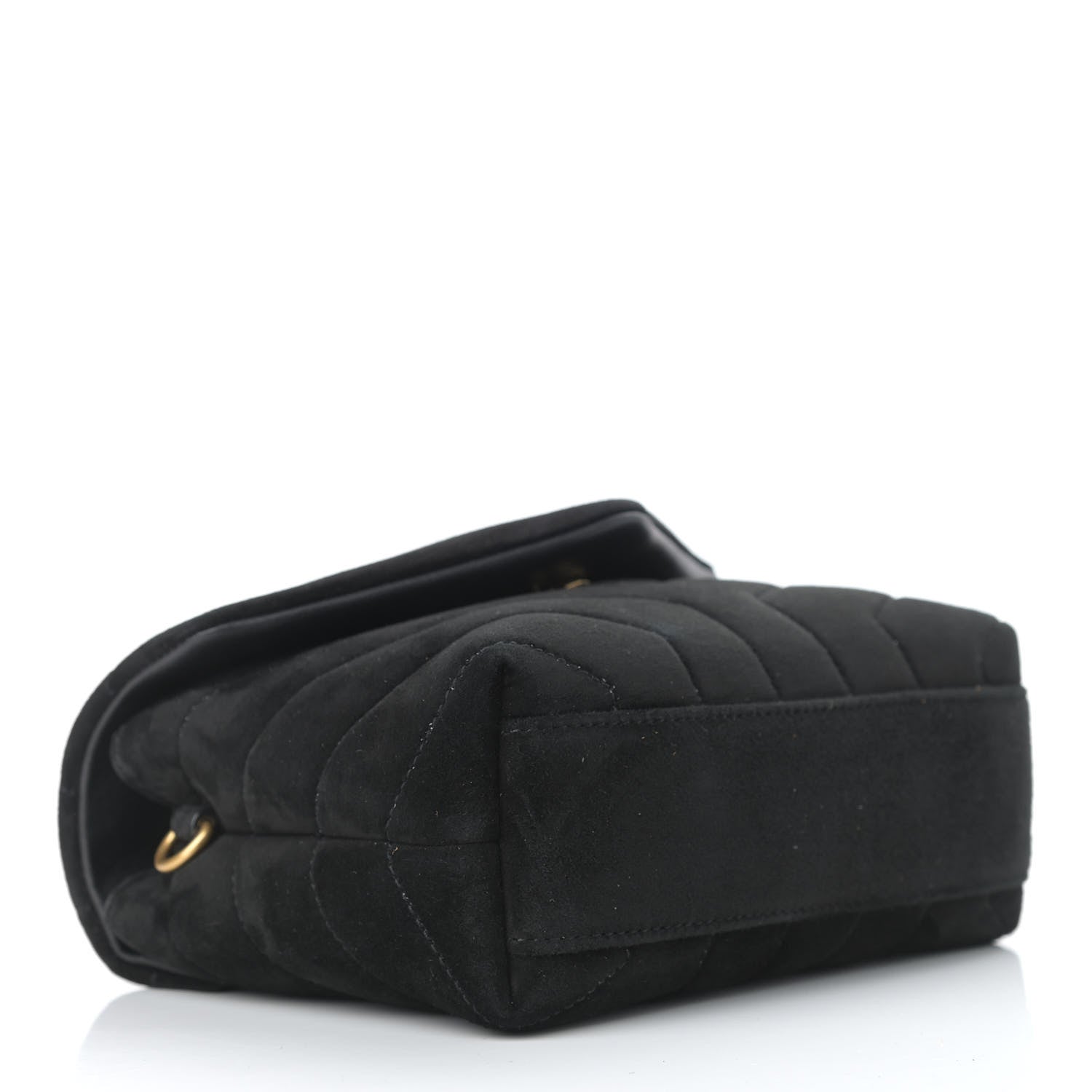 Saint Laurent Suede Y Quilted Monogram Toy Loulou Crossbody Bag Black 4 of 12