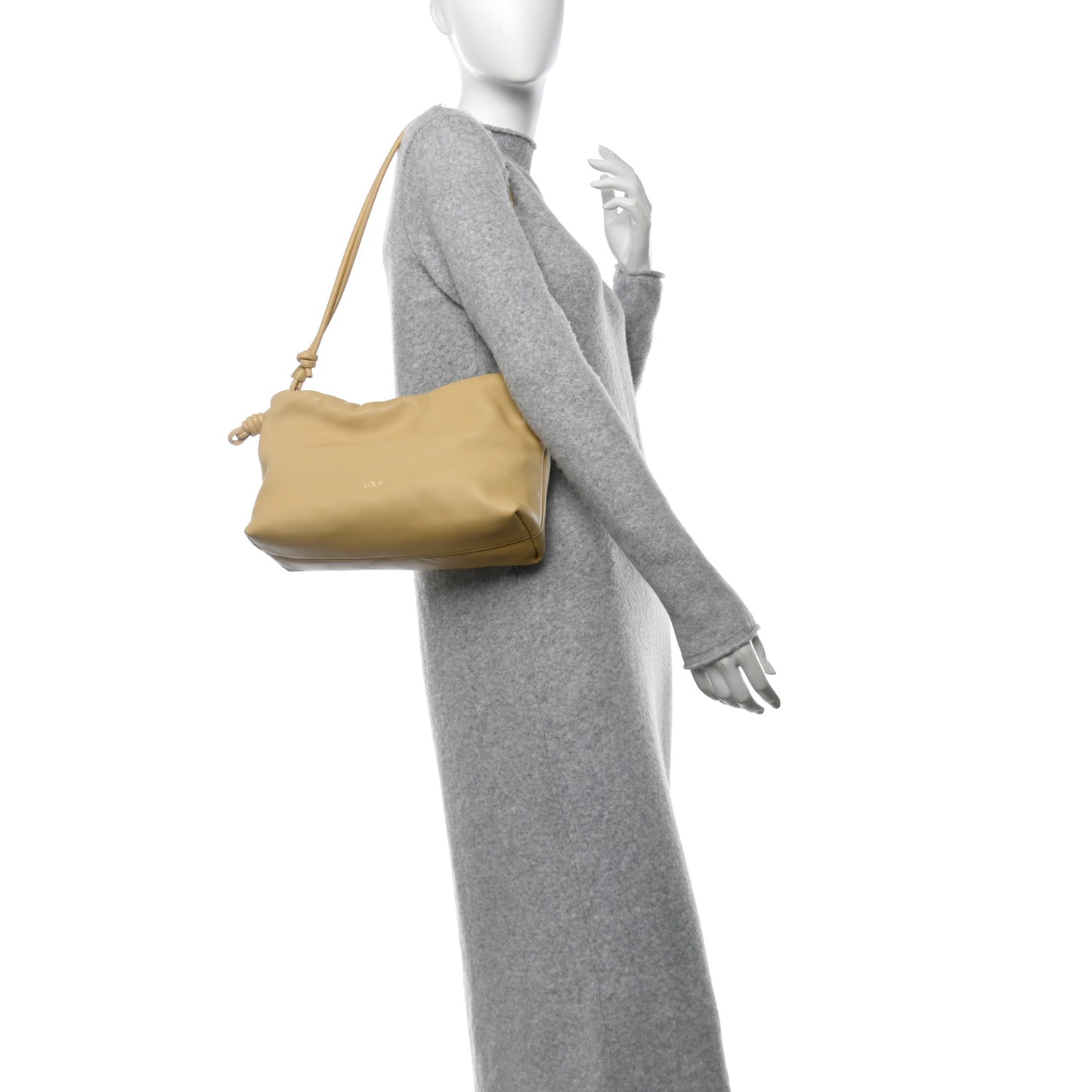 Mellow Nappa Medium Donut Chain Flamenco Knot Clutch Sahara