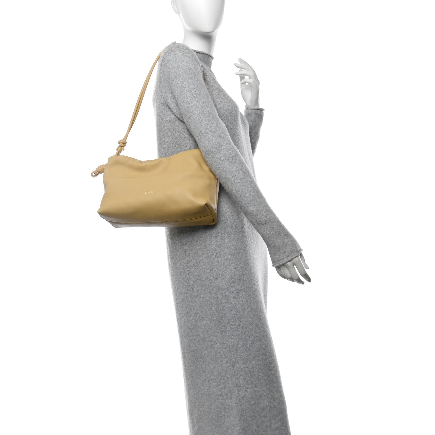 Loewe Mellow Nappa Medium Donut Chain Flamenco Knot Clutch Sahara 3 of 10
