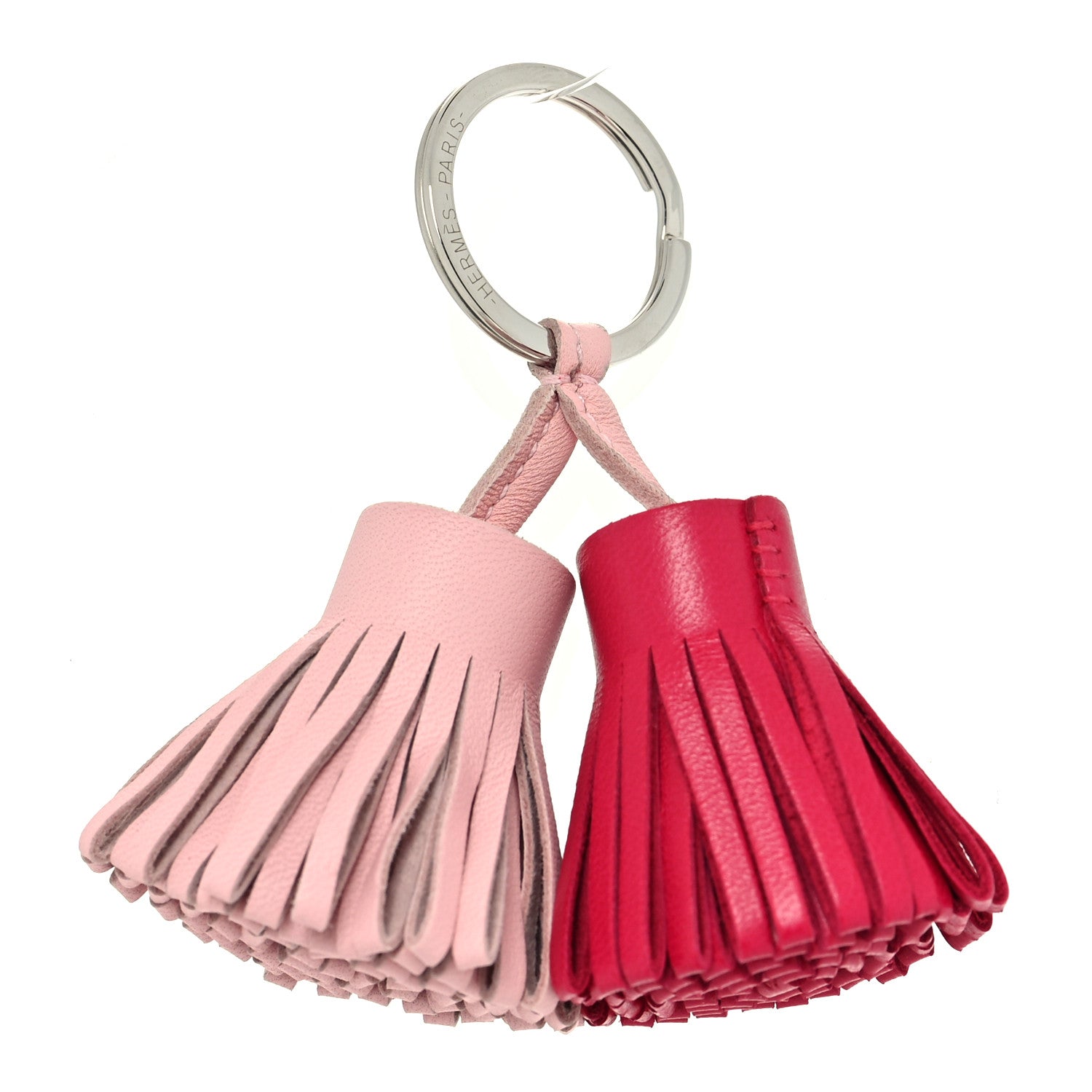 Hermes Lambskin Carmen Uno-Dos Key Holder Rose Sakura Framboise 1 of 3