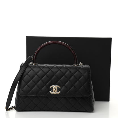 Chanel Caviar Lizard Quilted Small Coco Handle Flap Black 11 of 11