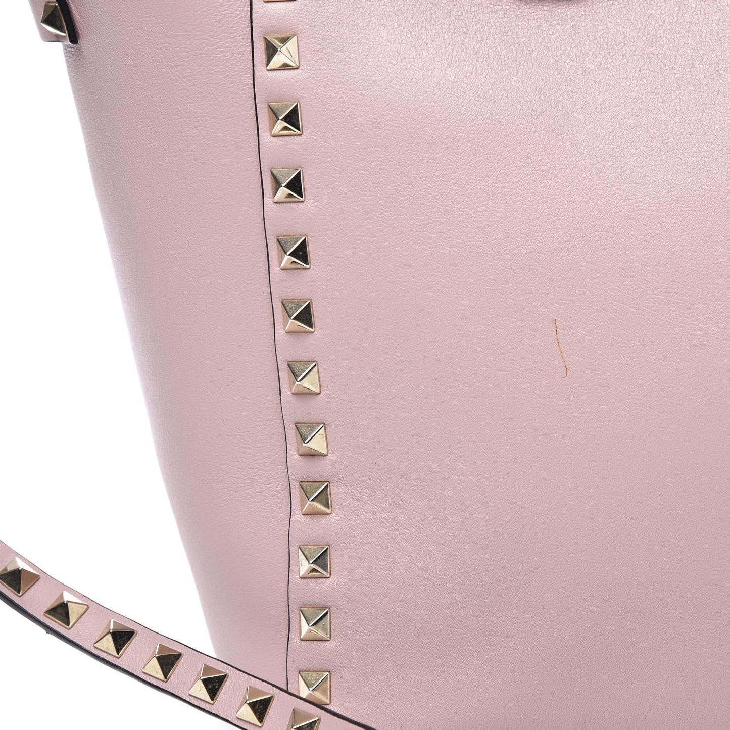 Vitello Rockstud Double Handle Tote Light Pink