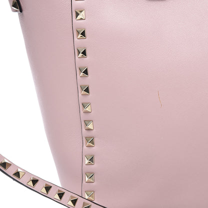 Valentino Garavani Vitello Rockstud Double Handle Tote Light Pink 11 of 12