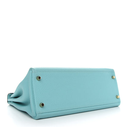 Hermes Togo Kelly Retourne 32 Bleu Atoll 5 of 40