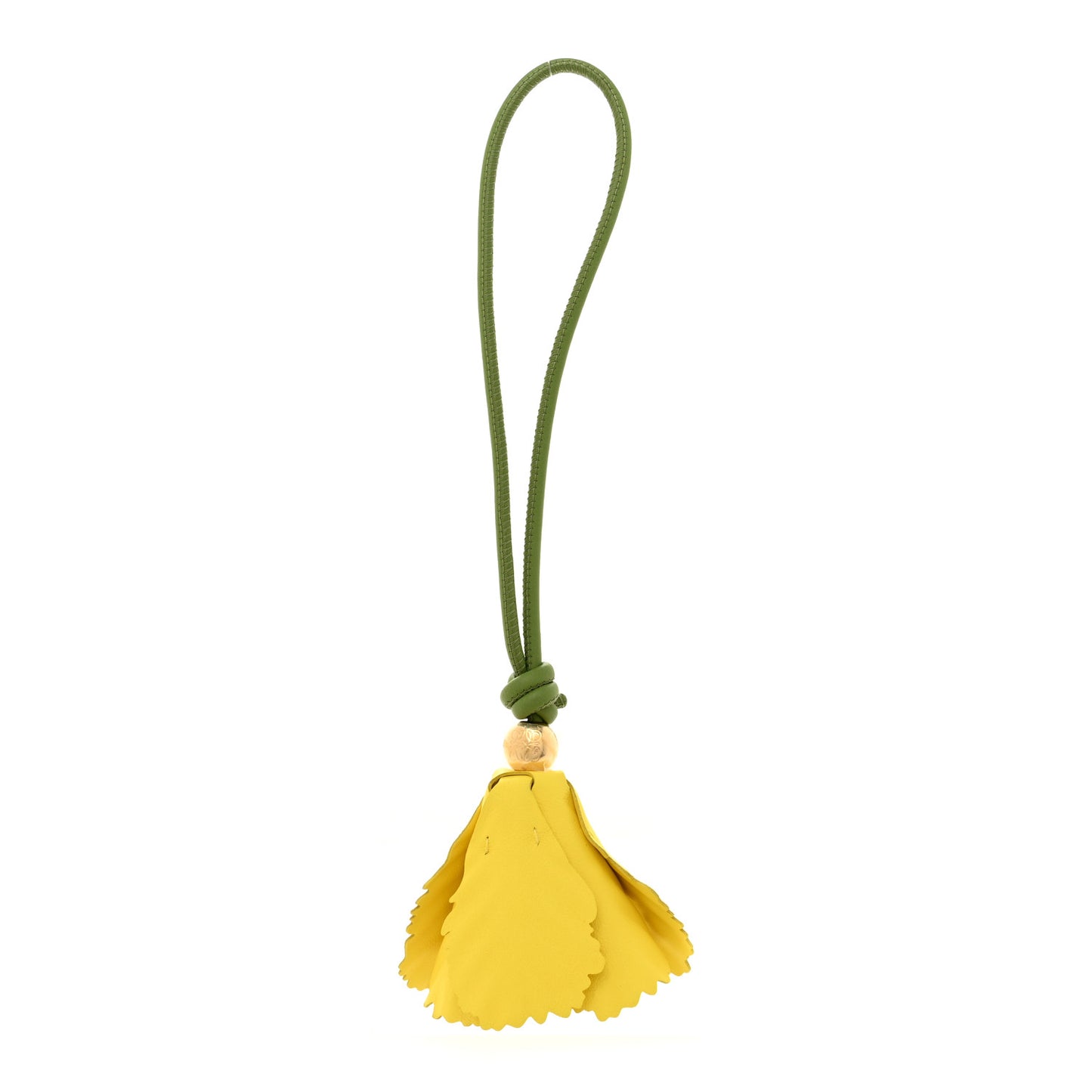 Calfskin Tulip Bag Charm Yellow