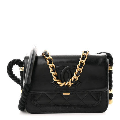 Chanel Crumpled Calfskin En Vogue Rope Flap Black 1 of 10