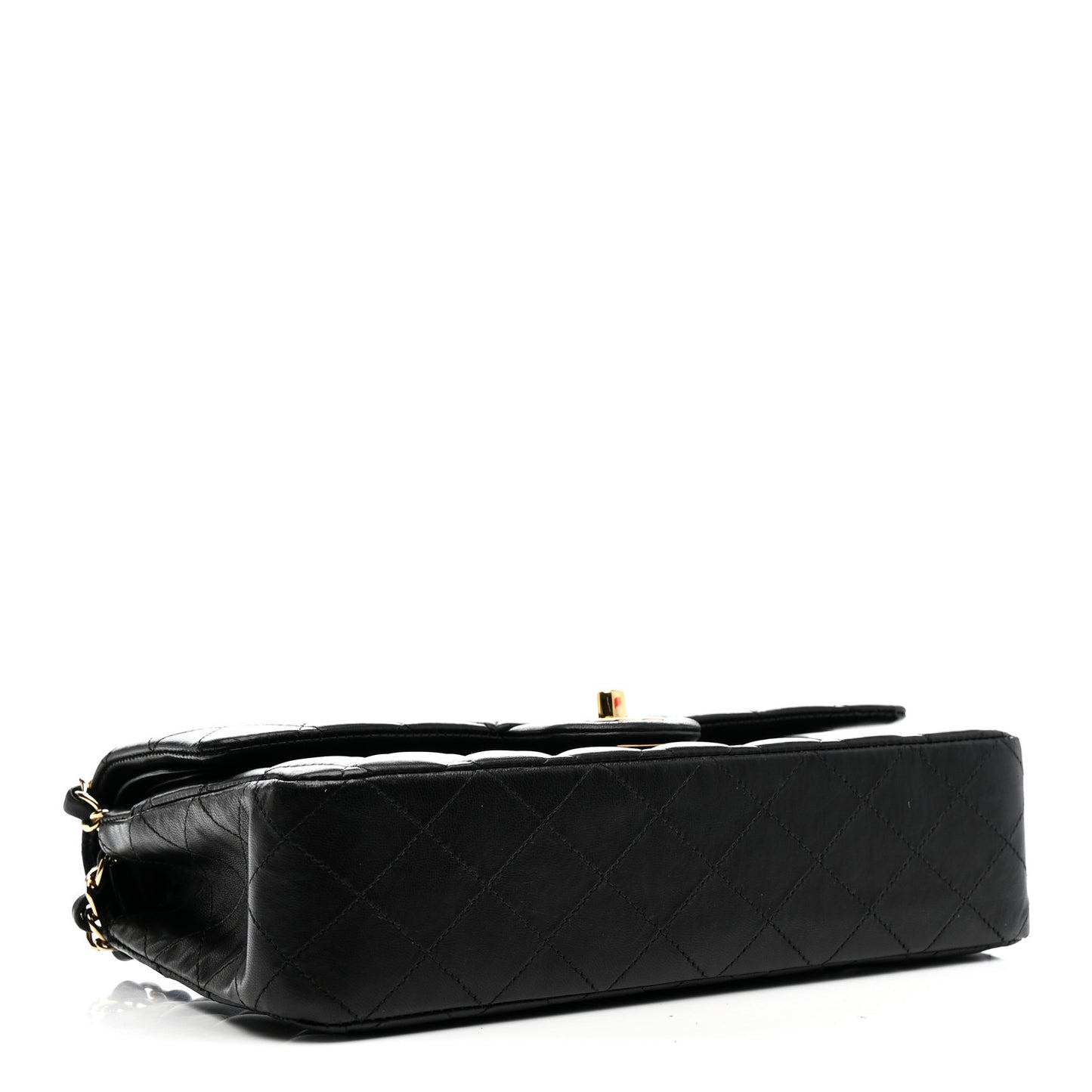 Lambskin Quilted Medium Double Flap Black