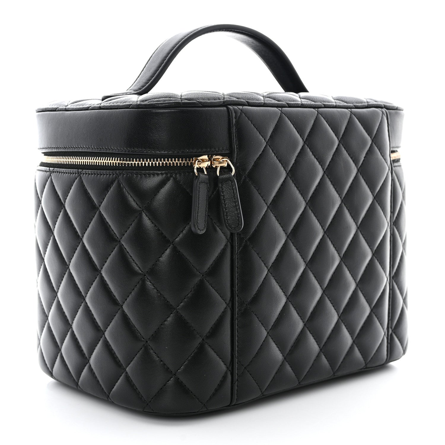 Chanel Lambskin Quilted Large Vanity Pouch Black 3 of 7