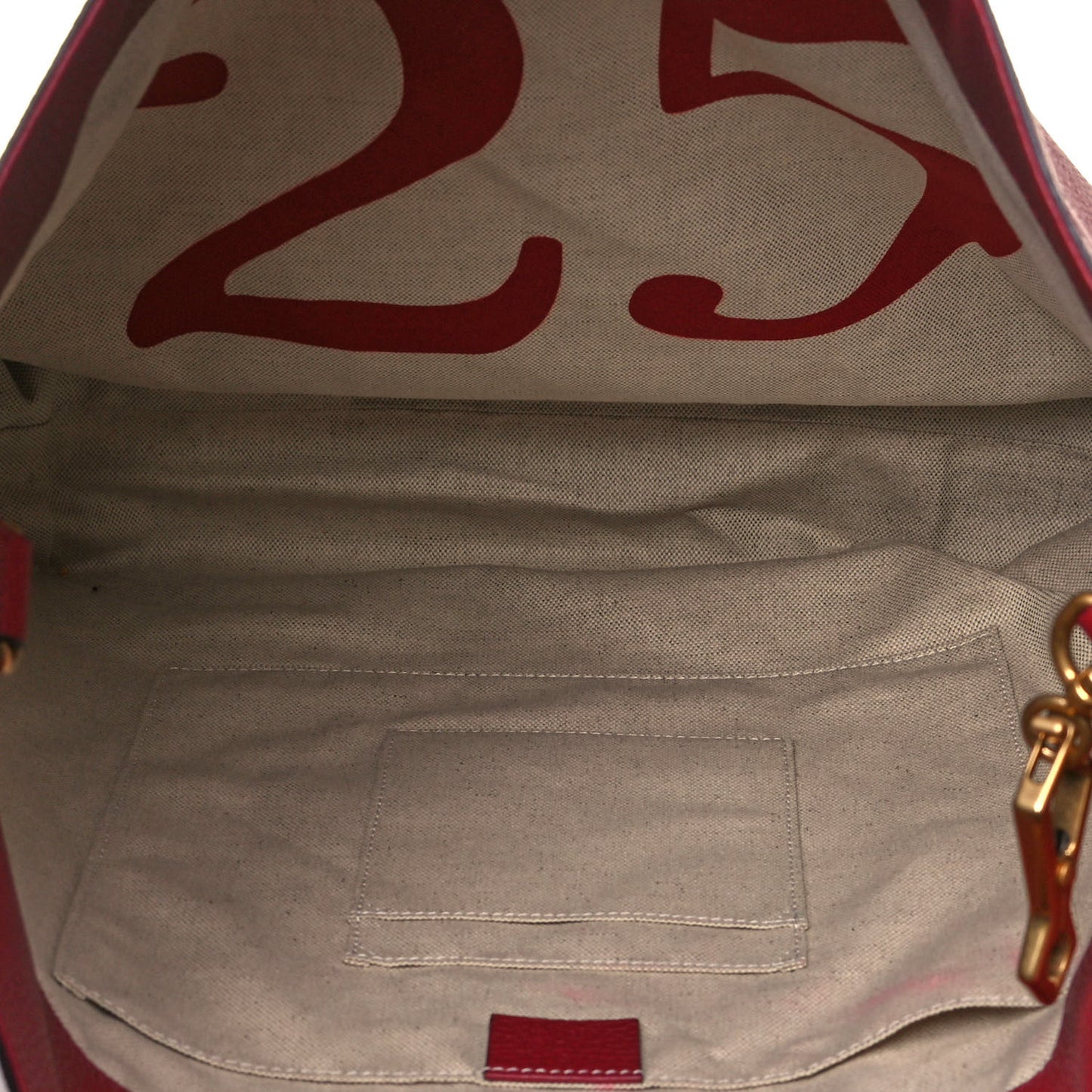 Grained Calfskin Kingsnake Print Drawstring Backpack Red