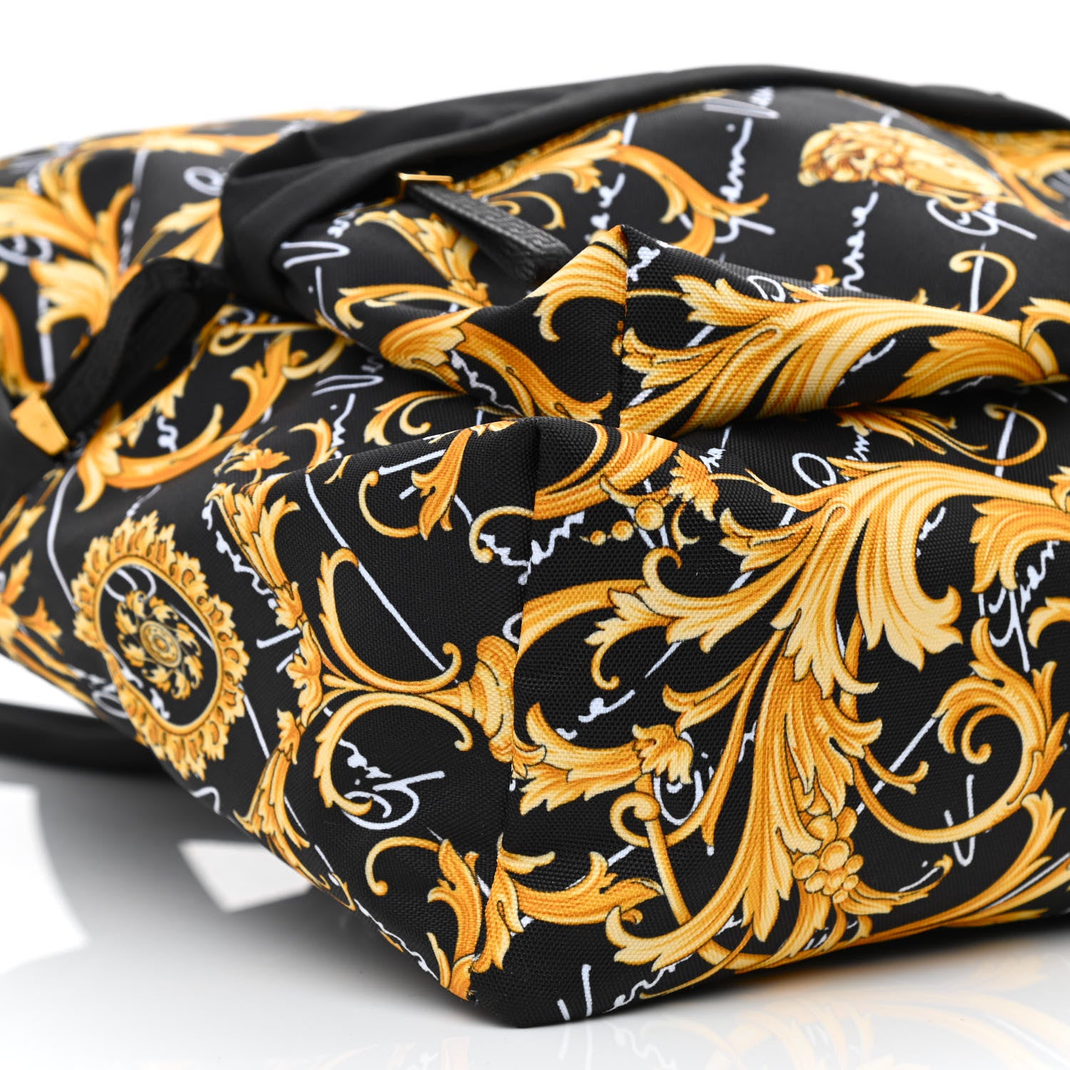 Versace Nylon Barocco Signature Print Backpack Black 9 of 10