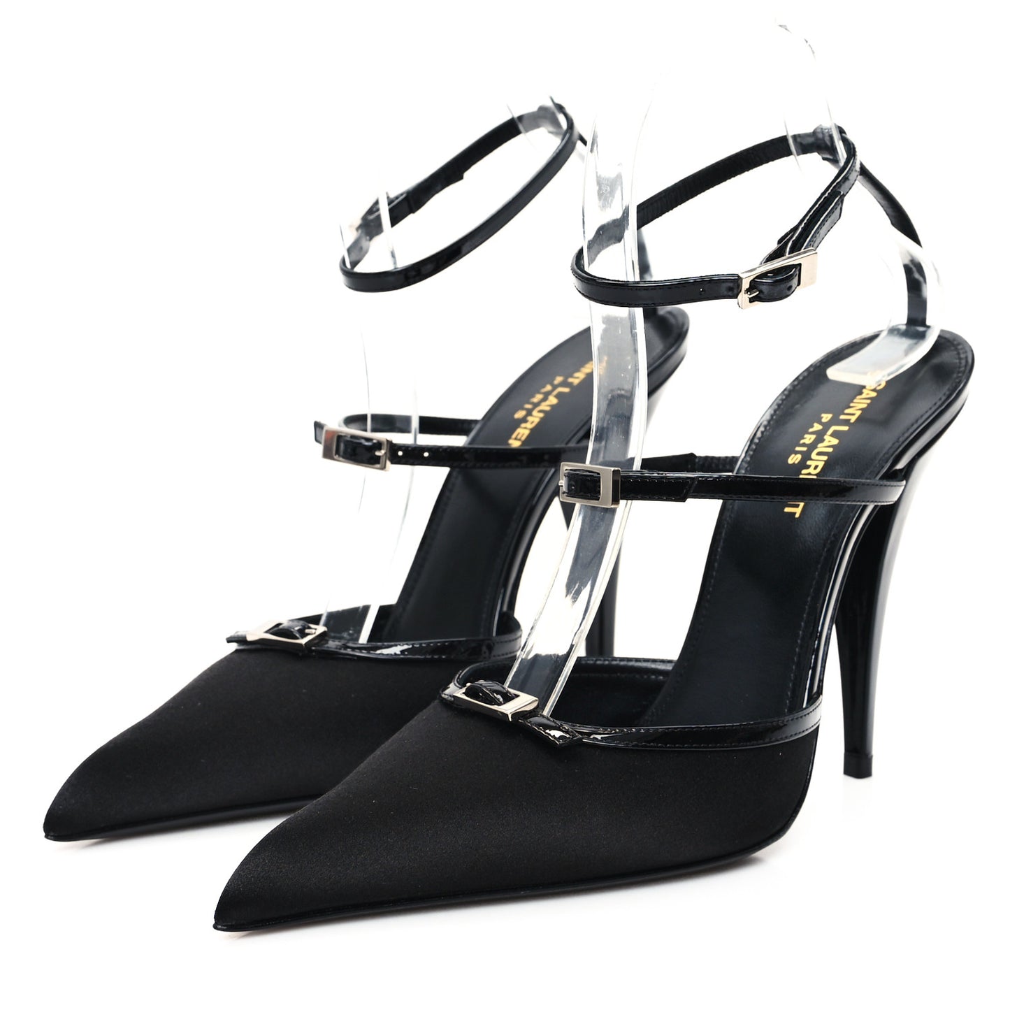 Crepe Satin Jones 110 Strap Pumps 39 Black