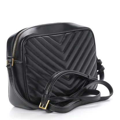 Saint Laurent Calfskin Matelasse Monogram Lou Camera Bag Black 3 of 9