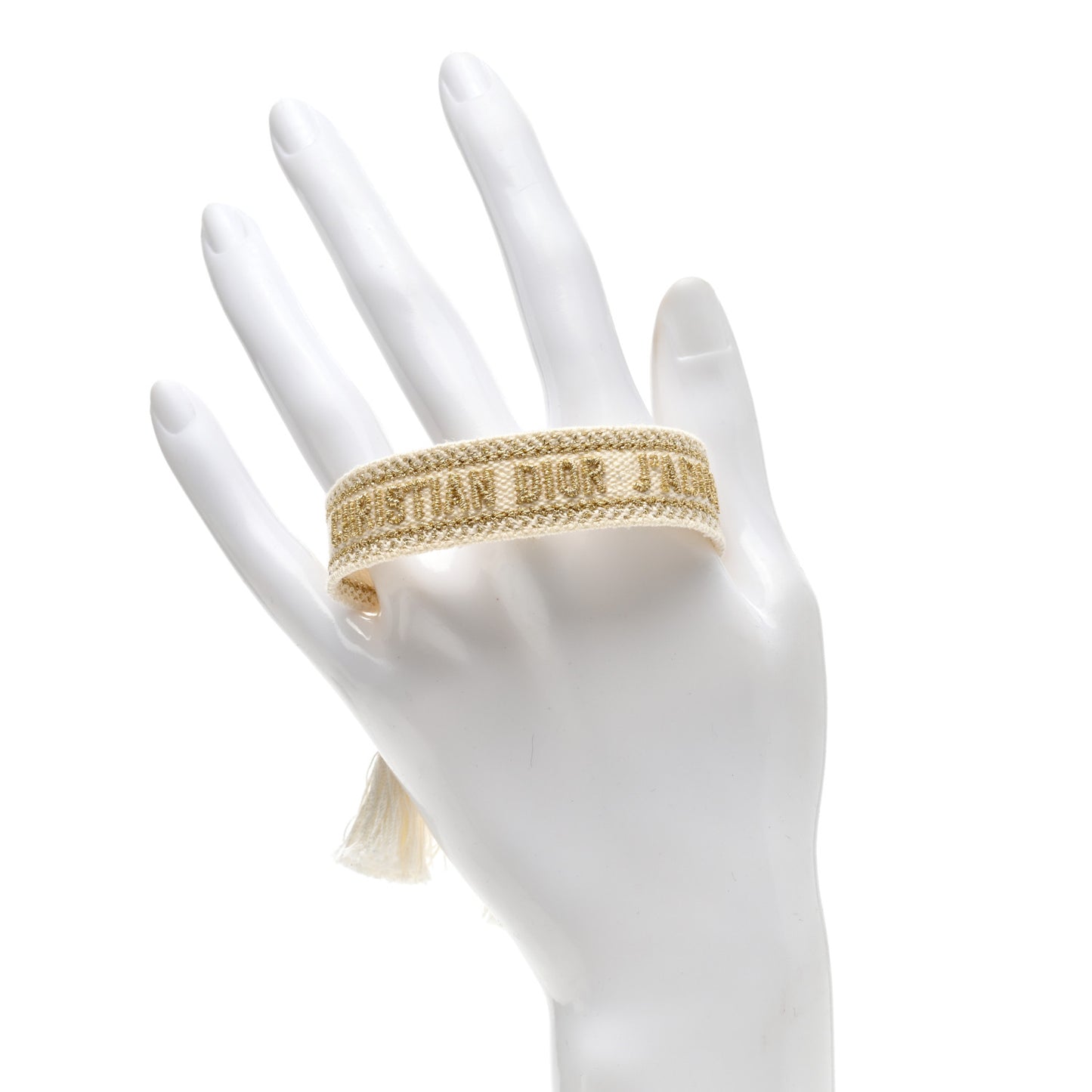 Woven Cotton J'Adior Friendship Bracelet White Gold