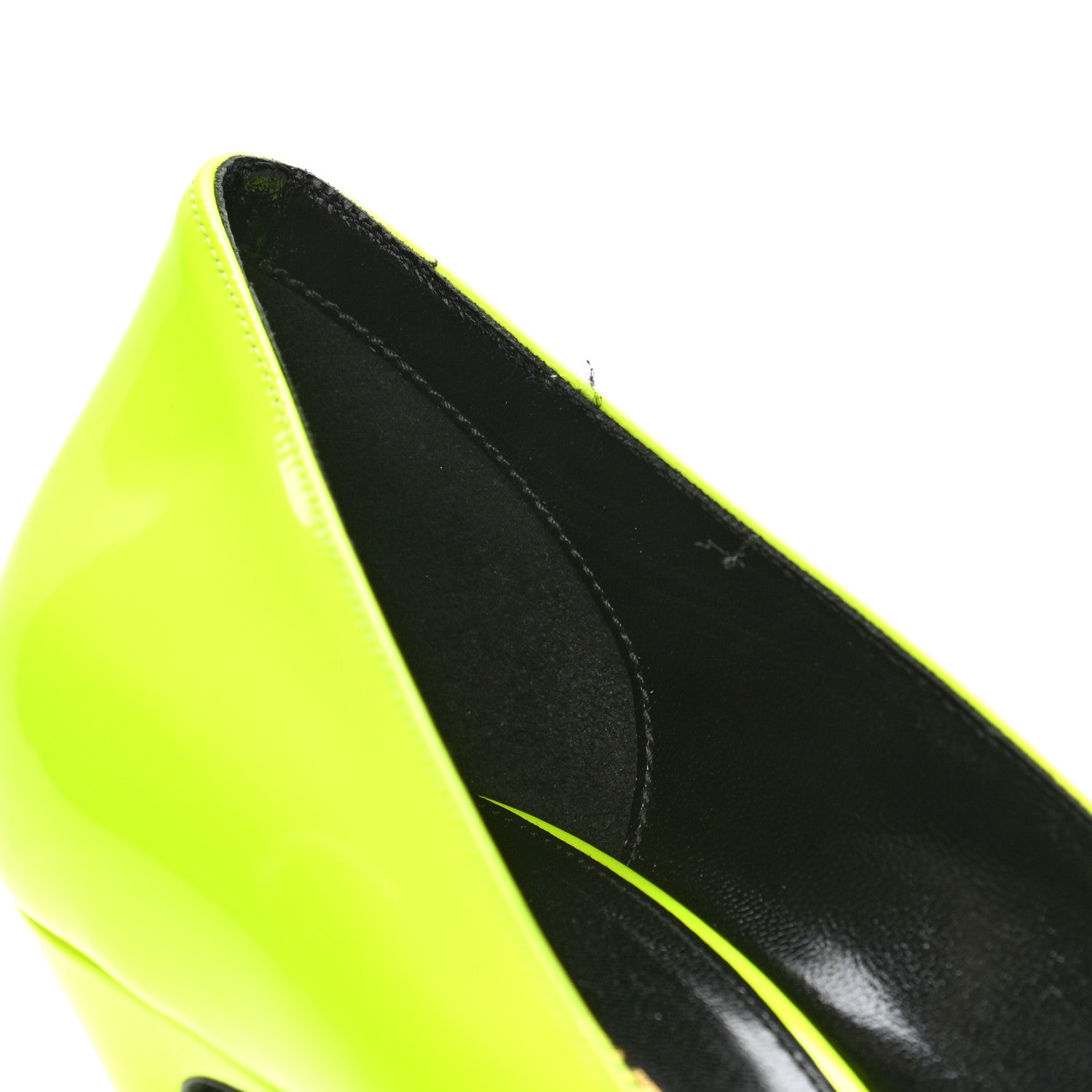 Saint Laurent Patent Calfskin Kiki 55 Pumps 39.5 Neon Yellow 9 of 11