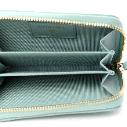 Chanel Caviar Quilted Zip Coin Purse Light Blue 5 of 7
