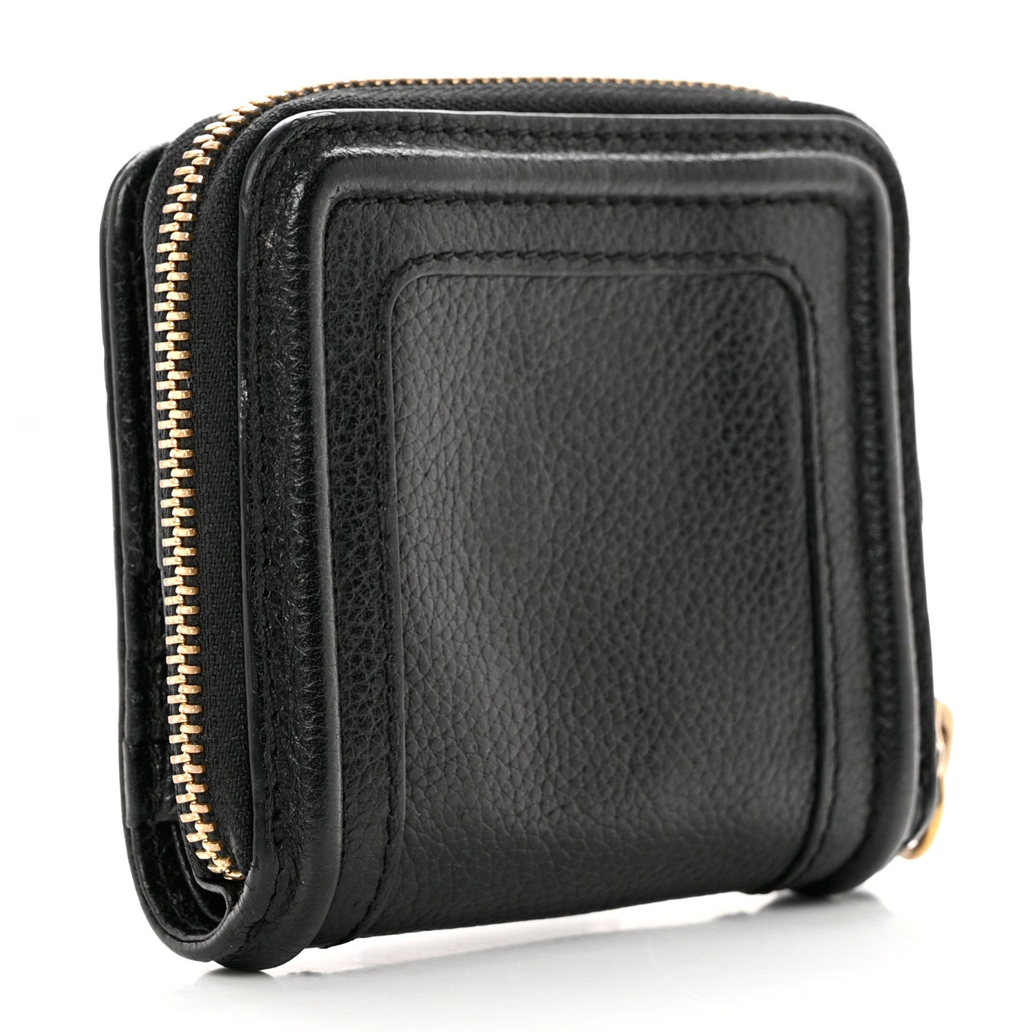 Chloe Grained Calfskin Compact Zip Around Wallet Black 3 of 7