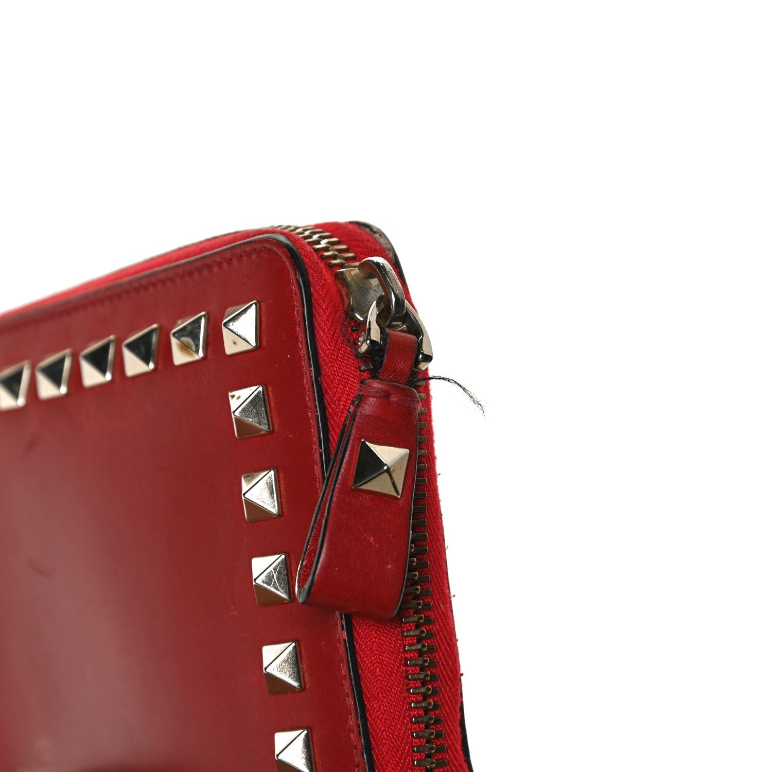 Valentino Garavani Calfskin Rockstud Zip Around Wallet Rosso Valentino 12 of 13
