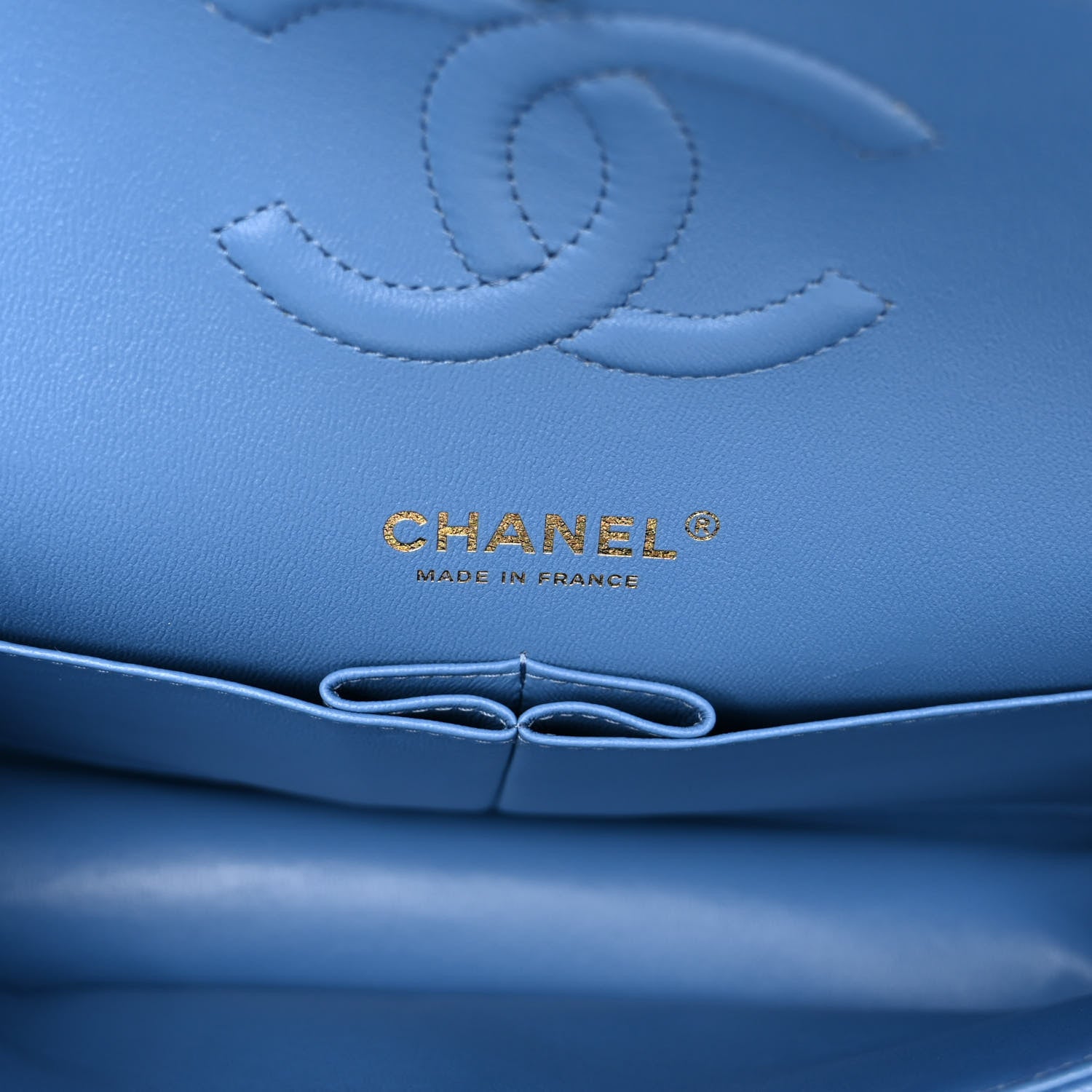 Chanel Caviar Quilted Medium Double Flap Blue 5 of 8