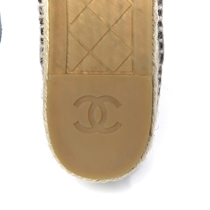 Chanel Grained Calfskin CC Espadrilles 40 Black 8 of 9
