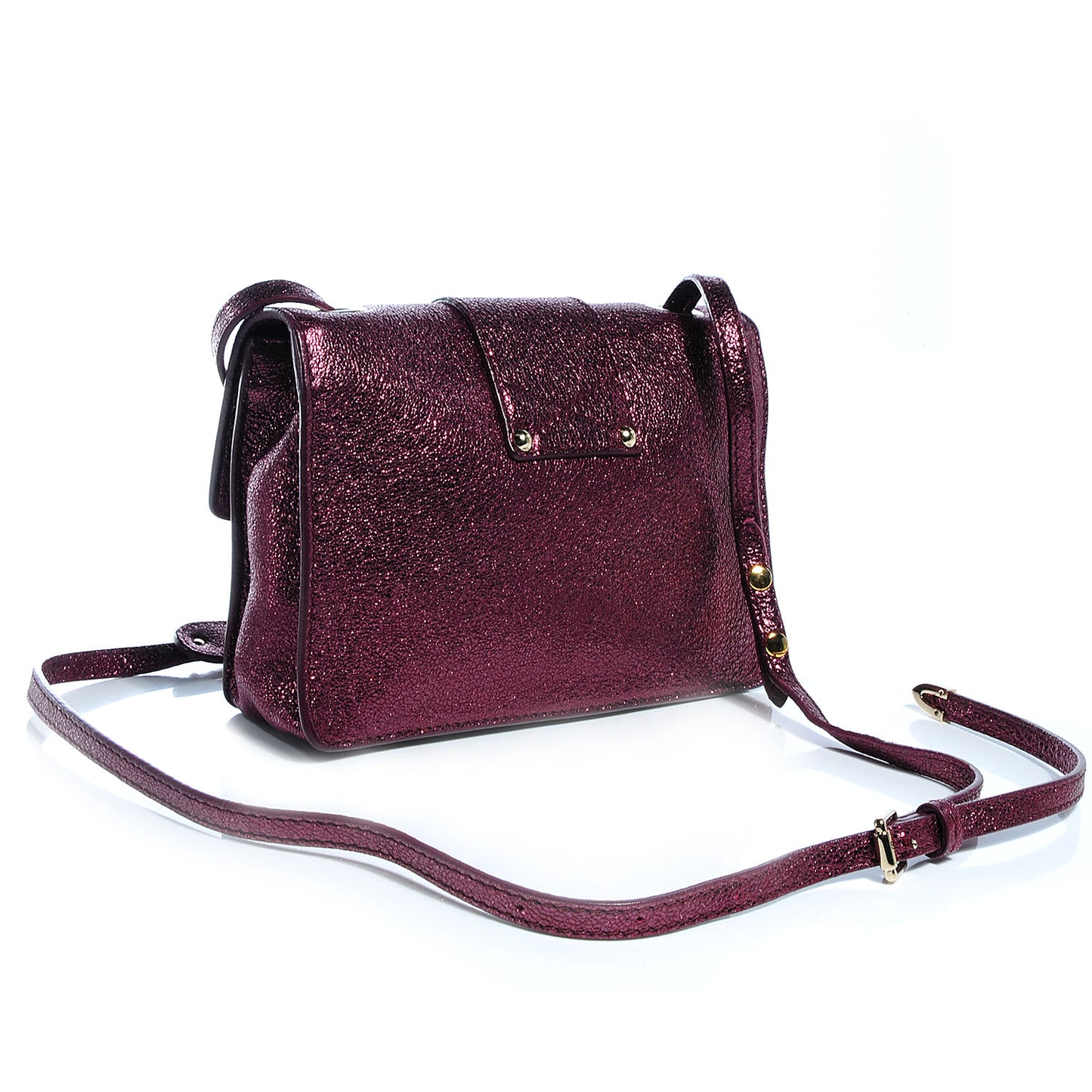 Glitter Calfskin Rebel Crossbody Plum