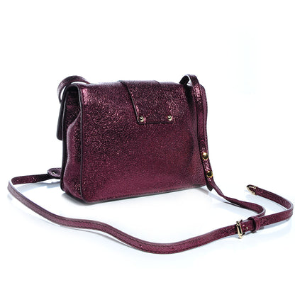 Jimmy Choo Glitter Calfskin Rebel Crossbody Plum 3 of 7