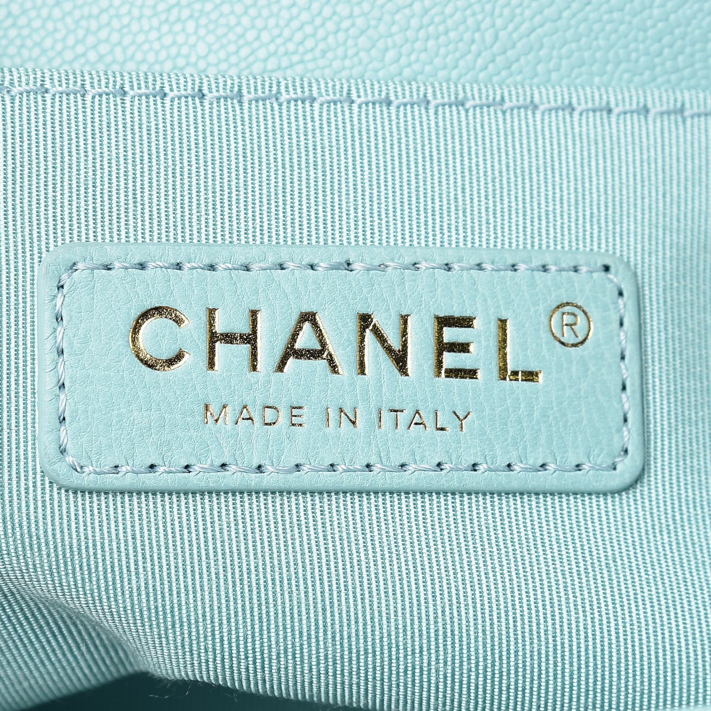 Caviar Quilted Small Boy Flap Light Blue