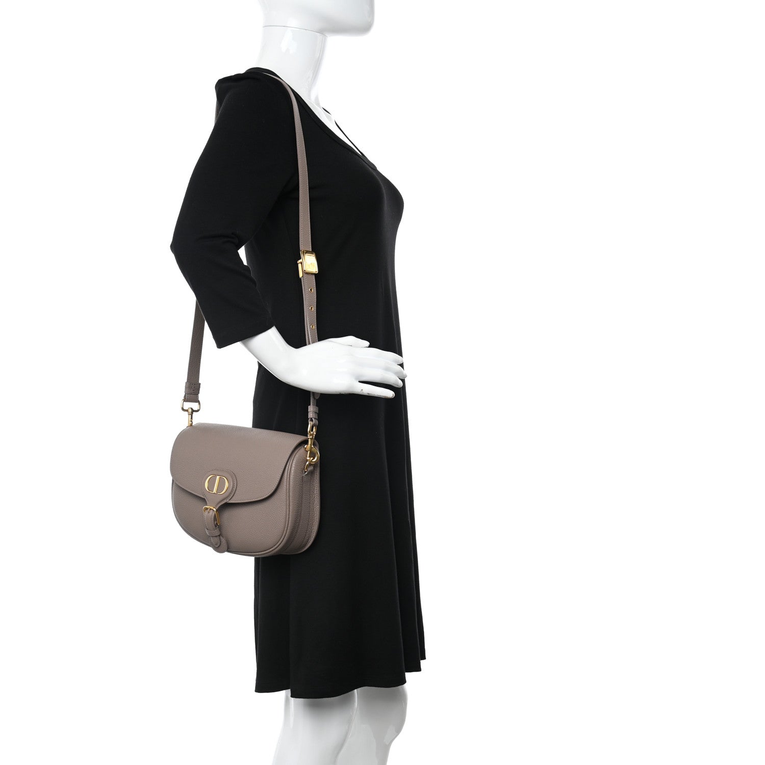Christian Dior Grained Calfskin Medium Bobby Flap Taupe 2 of 11