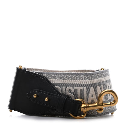 Christian Dior Canvas Embroidered Shoulder Strap Grey 1 of 3