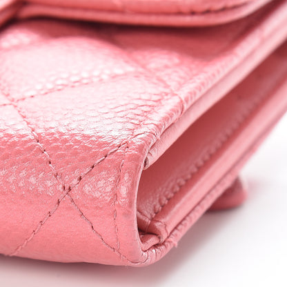 Chanel Metallic Caviar Quilted Compact Flap Wallet Pink 10 of 11