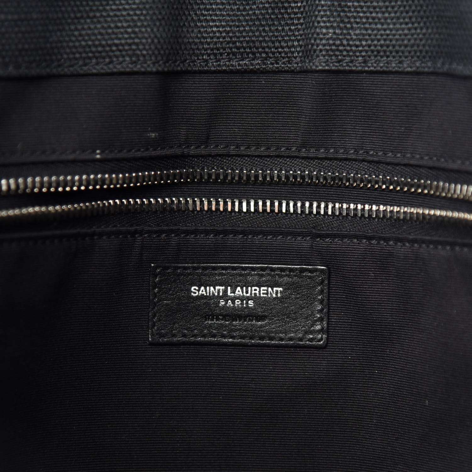 Saint Laurent Raffia Linen Calfskin Rive Gauche Tote Naturale Black 8 of 10