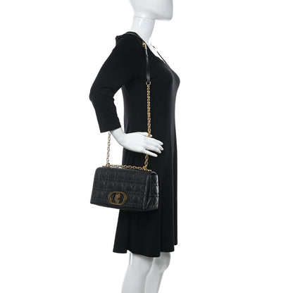 Christian Dior Calfskin Cannage Medium Caro Bag Black 2 of 10