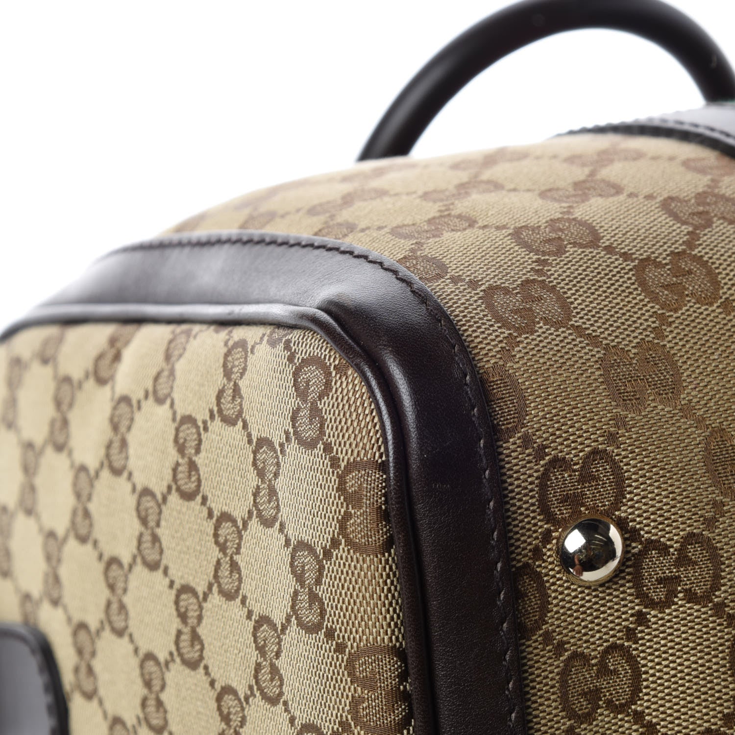 Gucci Monogram Vintage Web Medium Boston Dark Brown 14 of 17