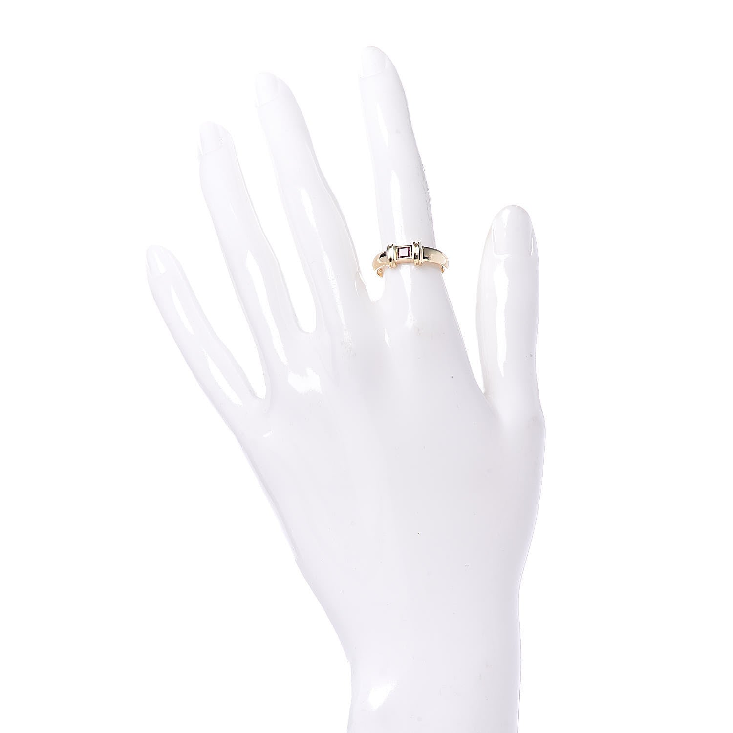 Tiffany 18K Yellow Gold Pink Sapphire Stacking Ring 50 5.25 2 of 5